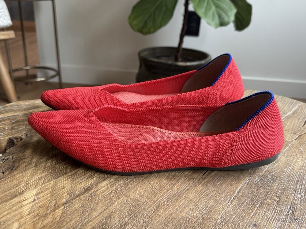 Rothy’s The Point Flats Retired Orange Red Coral Women’s 9 HTF